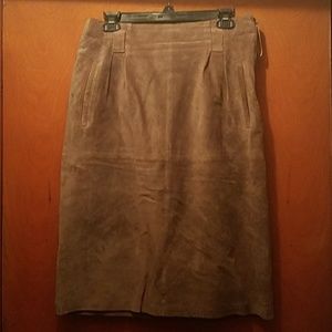 Taupe suede skirt